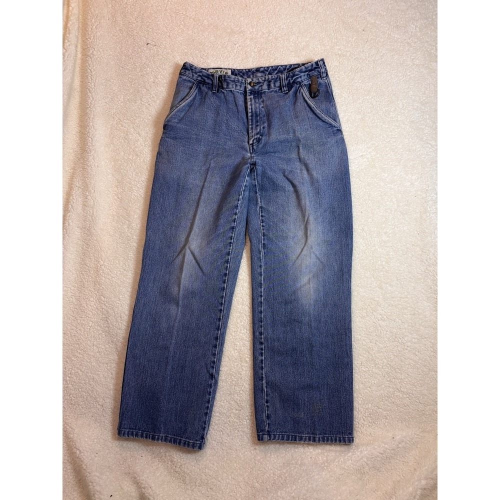 Vtg Orvis Men Blue Jeans Size 32x27 Blue Color